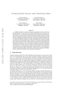 Certifying Model Accuracy under Distribution Shifts