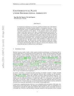 Counterfactual Plans under Distributional Ambiguity