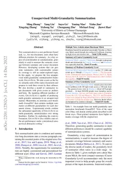 Unsupervised Multi-Granularity Summarization