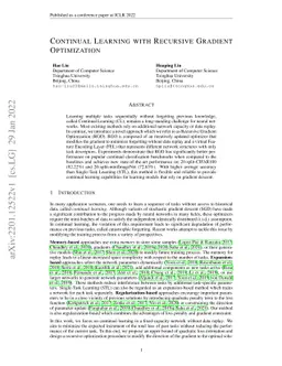 Continual Learning with Recursive Gradient Optimization