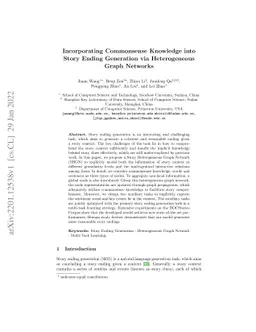 Incorporating Commonsense Knowledge into Story Ending Generation via
  Heterogeneous Graph Networks