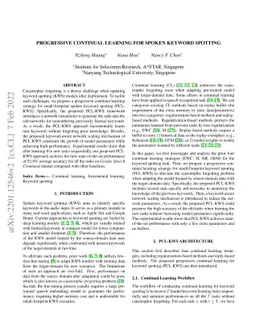 Progressive Continual Learning for Spoken Keyword Spotting