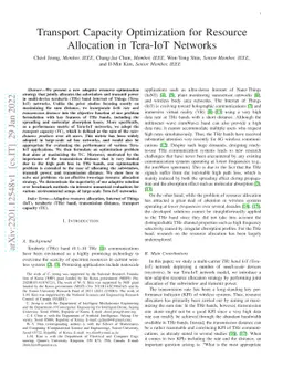 Transport Capacity Optimization for Resource Allocation in Tera-IoT
  Networks