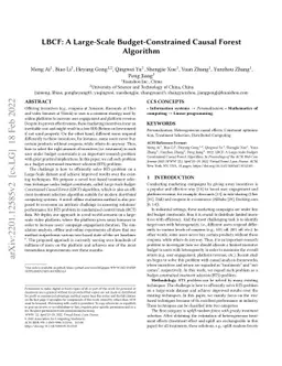 LBCF: A Large-Scale Budget-Constrained Causal Forest Algorithm