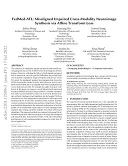 FedMed-ATL: Misaligned Unpaired Brain Image Synthesis via Affine
  Transform Loss