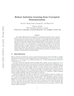 Robust Imitation Learning from Corrupted Demonstrations