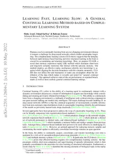 Learning Fast, Learning Slow: A General Continual Learning Method based
  on Complementary Learning System