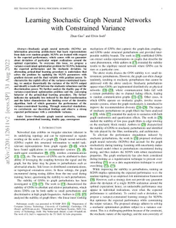 Learning Stochastic Graph Neural Networks with Constrained Variance