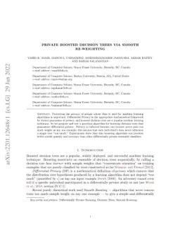 Private Boosted Decision Trees via Smooth Re-Weighting