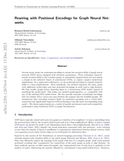 Rewiring with Positional Encodings for Graph Neural Networks