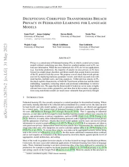 Decepticons: Corrupted Transformers Breach Privacy in Federated Learning
  for Language Models