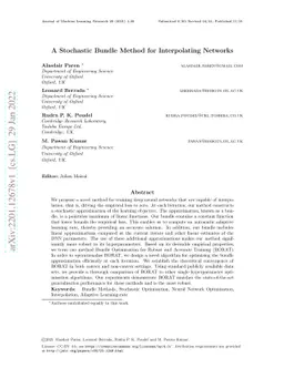 A Stochastic Bundle Method for Interpolating Networks