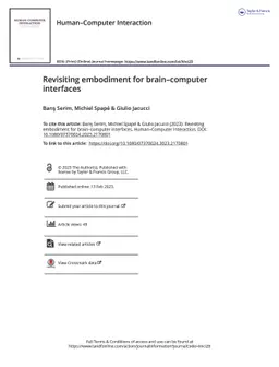 Revisiting Embodiment for Brain-Computer Interfaces