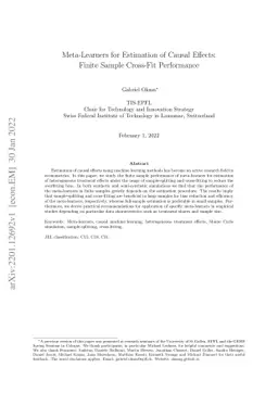 Meta-Learners for Estimation of Causal Effects: Finite Sample Cross-Fit
  Performance
