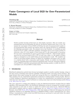 Faster Convergence of Local SGD for Over-Parameterized Models
