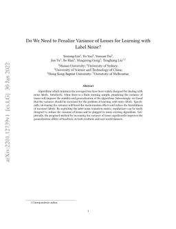 Do We Need to Penalize Variance of Losses for Learning with Label Noise?