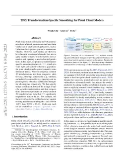 TPC: Transformation-Specific Smoothing for Point Cloud Models
