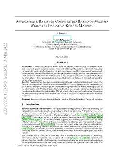 Approximate Bayesian Computation Based on Maxima Weighted Isolation
  Kernel Mapping