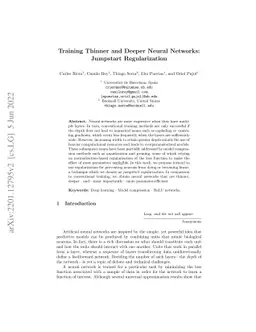 Training Thinner and Deeper Neural Networks: Jumpstart Regularization