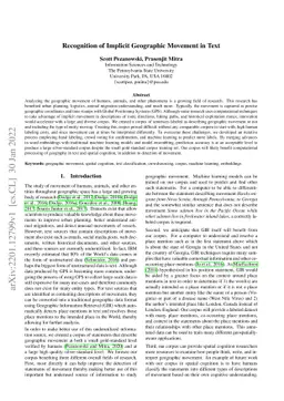 Recognition of Implicit Geographic Movement in Text