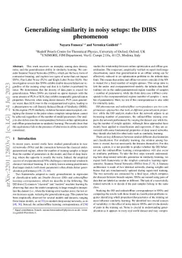 Generalizing similarity in noisy setups: the DIBS phenomenon