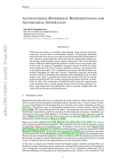 Autoencoding Hyperbolic Representation for Adversarial Generation