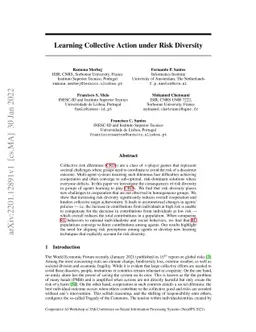 Learning Collective Action under Risk Diversity