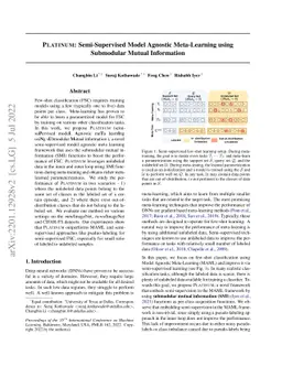 PLATINUM: Semi-Supervised Model Agnostic Meta-Learning using Submodular
  Mutual Information