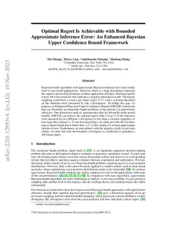 Optimal Regret Is Achievable with Bounded Approximate Inference Error:
  An Enhanced Bayesian Upper Confidence Bound Framework