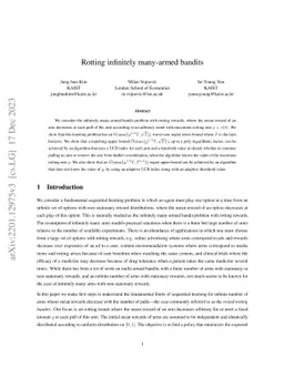 Rotting Infinitely Many-armed Bandits