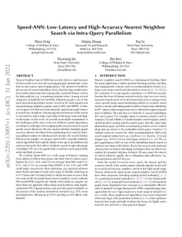 Speed-ANN: Low-Latency and High-Accuracy Nearest Neighbor Search via
  Intra-Query Parallelism