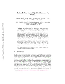 On the Robustness of Quality Measures for GANs