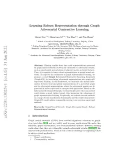 Learning Robust Representation through Graph Adversarial Contrastive
  Learning