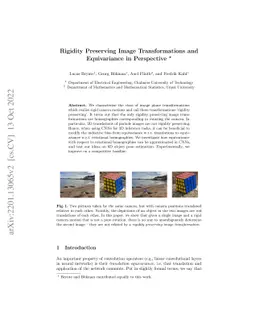 Rigidity Preserving Image Transformations and Equivariance in
  Perspective