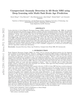 Unsupervised Anomaly Detection in 3D Brain MRI using Deep Learning with
  Multi-Task Brain Age Prediction
