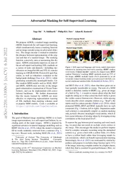 Adversarial Masking for Self-Supervised Learning