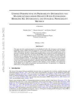 Unified Perspective on Probability Divergence via Maximum Likelihood
  Density Ratio Estimation: Bridging KL-Divergence and Integral Probability
  Metrics