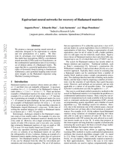 Equivariant neural networks for recovery of Hadamard matrices