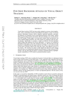 Few-Shot Backdoor Attacks on Visual Object Tracking