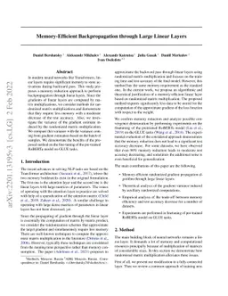 Memory-Efficient Backpropagation through Large Linear Layers