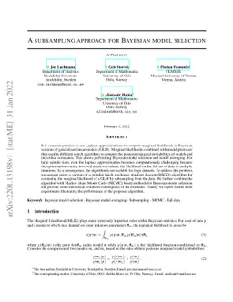A subsampling approach for Bayesian model selection