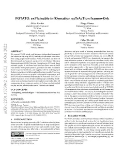 POTATO: exPlainable infOrmation exTrAcTion framewOrk