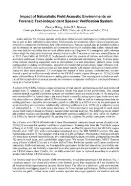 Impact of Naturalistic Field Acoustic Environments on Forensic
  Text-independent Speaker Verification System