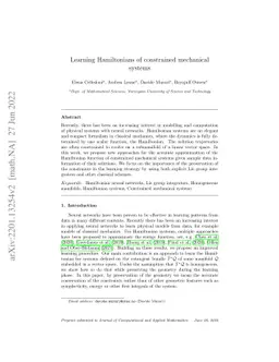 Learning Hamiltonians of constrained mechanical systems