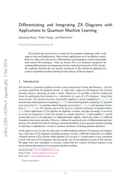 Differentiating and Integrating ZX Diagrams with Applications to Quantum
  Machine Learning