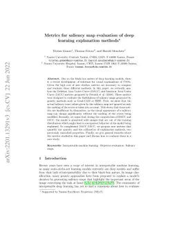 Metrics for saliency map evaluation of deep learning explanation methods