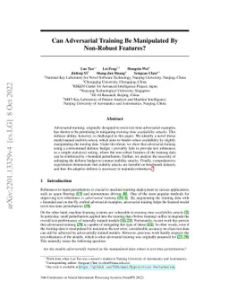 Can Adversarial Training Be Manipulated By Non-Robust Features?