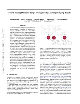 Towards Scaling Difference Target Propagation by Learning Backprop
  Targets