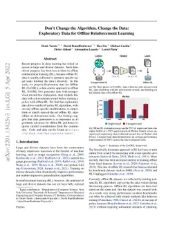 Don't Change the Algorithm, Change the Data: Exploratory Data for
  Offline Reinforcement Learning