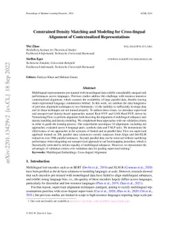 Constrained Density Matching and Modeling for Cross-lingual Alignment of
  Contextualized Representations